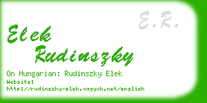 elek rudinszky business card